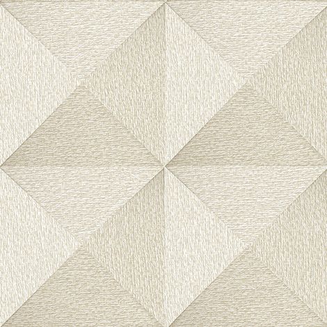 Exclusive luxury wallpaper wall Profhome SA524101-DI hot embossed non-woven wallpaper embossed with geometric shapes shiny cream cream pearl beige 5,33 m2