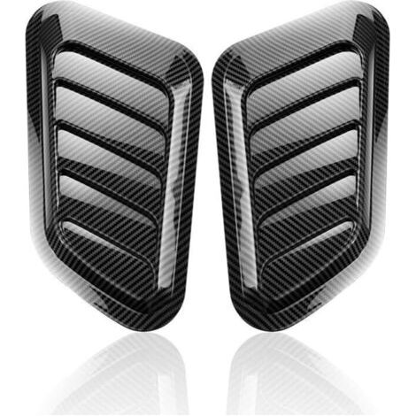 BUNTHAUS Aérations décoratives de voiture, 2 pièces Couverture De Prise De Flux D'Air Pour Voiture, décoratif couverture de prise de flux d'air, Convient Moteur Accessoire Modifié, noir (1/5)