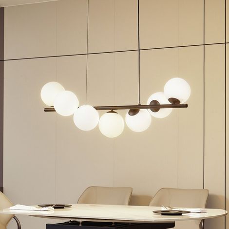 [NEUWERTIG] B-Ware Lucande Hängeleuchte Isandro 7-flammig LED Pendelleuchte dimmbar schwarz matt (1/2)