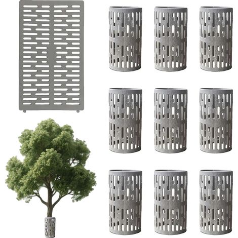 Protecteur de tronc d'arbre, PVC durable, ajustement réglable, gris (1/5)
