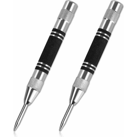 -Vie 2 pièces Pointeau Automatique,128mm Pointeau Automatique Impact Réglable,Poinçons Centraux à Ressort, pour Bois, mur, plastique,métal mou,verre de fenêtre