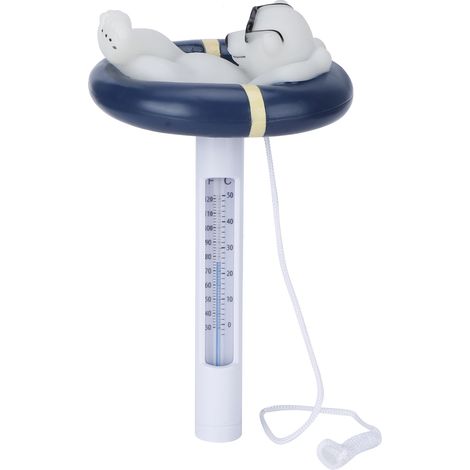 Schwimmbadthermometer – schwimmend – in Form eines Comic-Tiers – mit Trageband – leicht ablesbar