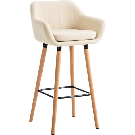 Sgabello Grant in pelle sintetica crema (1/5)