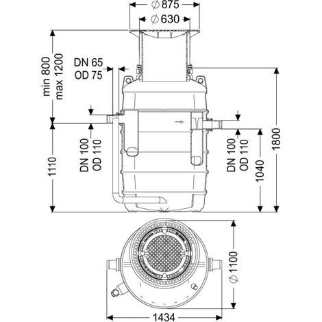 KESSEL 93004.120B-DR Séparateur de graisses EasyClean encastré