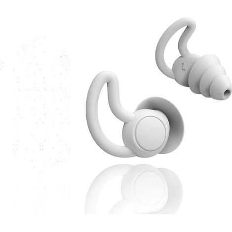 Bouchons d'oreilles pour dormir, protection auditive en silicone, réutilisables, étanches et doux. (1/5)