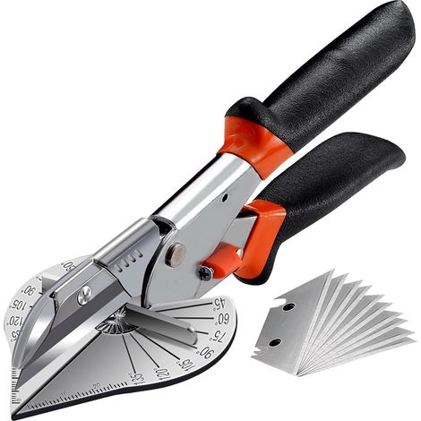 Cisaille Angle - 45° À 135° Réglable - Pour Goulottes Câbles - Lames SK5 - 10 Lames De Rechange - Coupe PVC PPR PE (1/5)