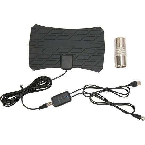 Antenne TV Numérique HD 300 Miles Antenne HD Intérieure/extérieure Prend en 4K 1080P Stick et Tous Les Anciens téléviseurs. (Noir) (1/5)