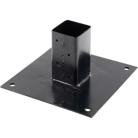 Supporto per palo 6x6 cm in acciaio nero per pavimento (1/2)