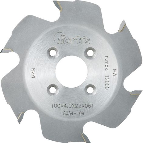 Fortis HW-Lamellen-Nutfräser 100 x 4 x 22 Z6W (1/2)