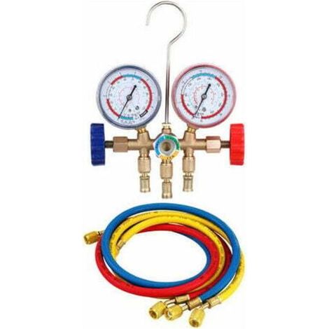 Outil De Climatisation Avec Tuyau Et Crochet Pour R12 R22 R404A R134A, Jeu De Manometres De Pression Du Collecteur De Refrigerant (1/5)