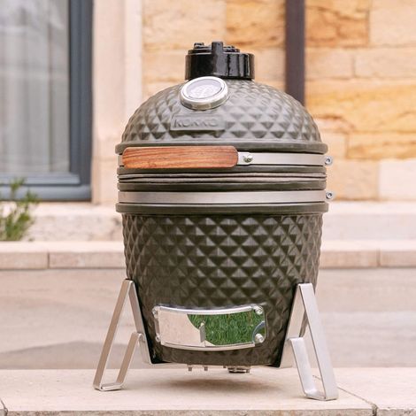 Barbecue portable Kamado Little Kokko 13' – Dimensions 31x45cm – Grille 26cm pour 2 à 4 personnes – Trépied inox inclus (1/5)