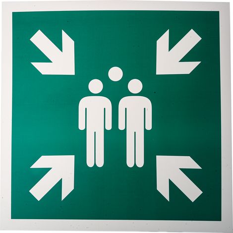 Panneau de sécurité incendie, Vert/Blanc, Plastique ( Prix pour 1 ) (1/2)