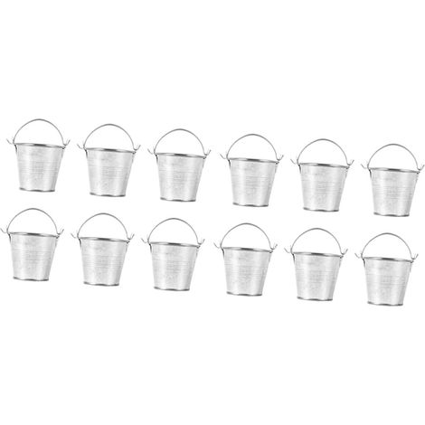 12pièces Mini Seaux Métal avec Poignées Lot de Seaux Métalliques pour Fêtes Mariages et Rénovation (1/5)