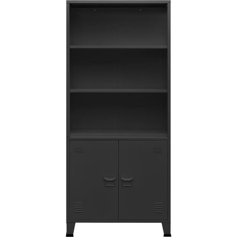 Bibliothèque industrielle Anthracite 80x32x180 cm Acier vidaXL (1/5)