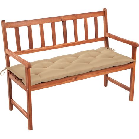 Banc de jardin avec coussin 120 cm Bois d'acacia massif
