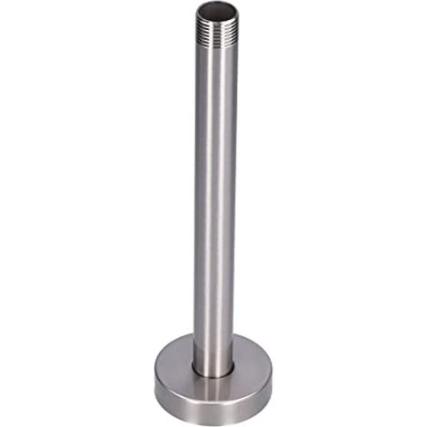Bras de douche pour plafond avec bride, NPT 20mm, acier inoxydable brossé, rond droit, pour pommeau de pluie fixe (1/4)