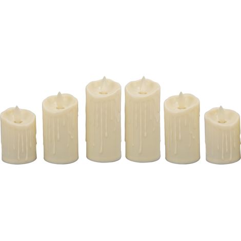 Lot de 6 bougies LED sans flamme à effet scintillant, idéales pour Noël, mariage, anniversaire, fête ou décoration intérieure. (1/5)