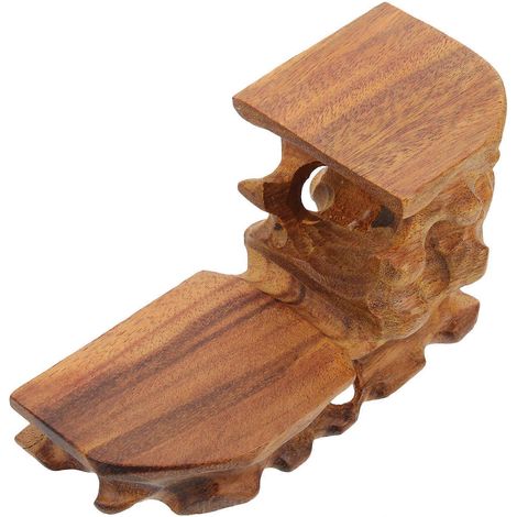 Support en bois brun pour vase à fleurs (1/5)