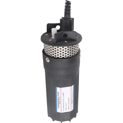 Pompe à eau solaire submersible, hauteur de refoulement de 70 m (230 pi), capacité de 6,5 L, pour puits profonds, idéale pour l'irrigation et les bassins (24 V CC, noire). (1/5)