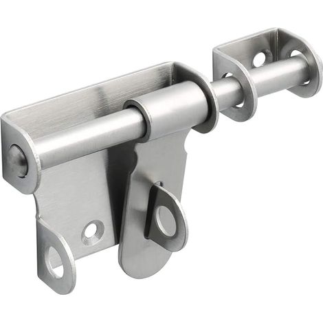 Verrou Porte Exterieur Coulissante à Bascule Boulon, Loquet de Porte Interieure Loquet Portail avec Vis pour Garage, Remise et Jardin, Brossé en Acier Inoxydable, 120MM (1/5)
