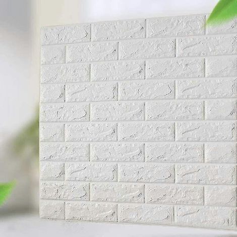 Lot de 10 panneaux muraux adhésifs en mousse imperméable imitation brique 3D. stickers muraux imitation brique 3D. en mousse de polyéthylène autocollante et amovible. (1/5)