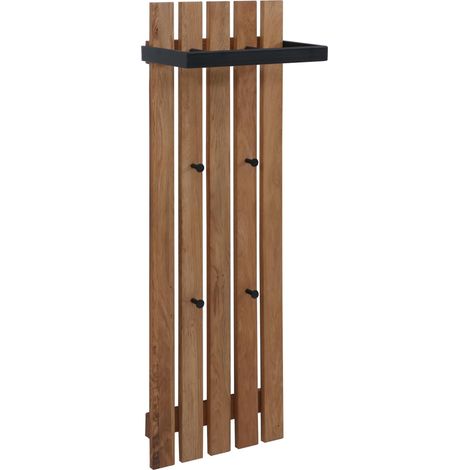 MCA Panel para colgar ropa HHG-395, perchero de pared, barra para colgar ropa, perchero de madera, 4 ganchos metálicos, 120 x 40 cm, roble (1/5)