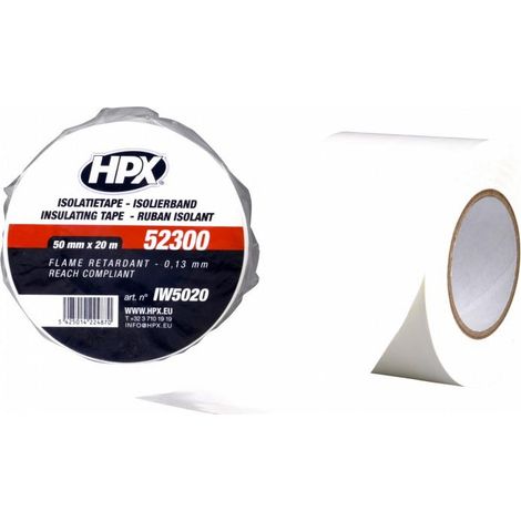 Weißes PVC-Band für Elektriker 19mm x 20m HPX - IW1920
