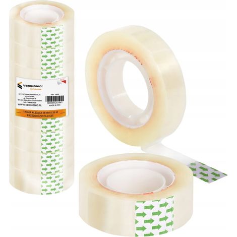Cinta adhesiva transparente 18mmx20m 8 piezas (1/5)