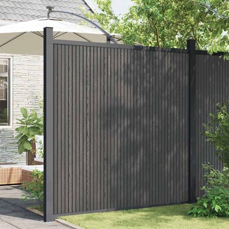 Panneau de clôture-Clôture de jardin gris 173x186 cm WPC (1/5)