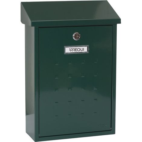 ARREGUI Premium E5603 Cassetta Postale Individuale in Acciaio, Cassetta della Posta da Parete, Dimensione M (DIN A4 e Riviste), Facile da Montare, Verde