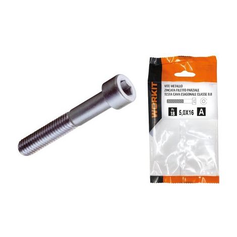 VITE METALLO TCCE ZINCATA SELF WORKIT - CAVA ESAGONALE CL 8.8 FIL PARZIAL MM 6X40 CF=PZ 11- 5 confezioni