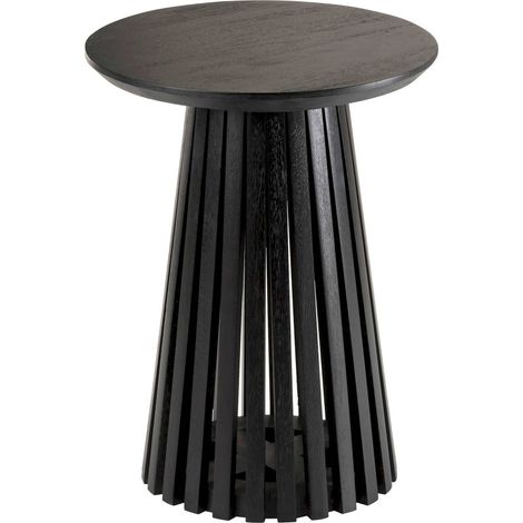 Table d'appoint bois noir design contemporain pour salon élégant - noir bois de manguier (1/5)
