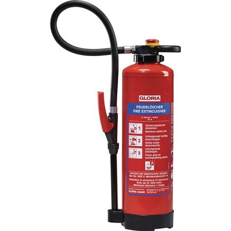 Extincteur à eau WKL 9 PRO Chargeur 9l classe feu 27 A avec support mural GLORIA