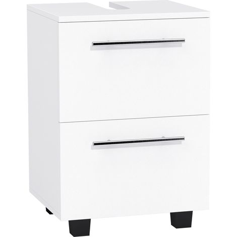 Mobile Sottolavabo Bagno con Cassetto e Armadietto, in Legno, 41.5x35.5x59 cm, Bianco