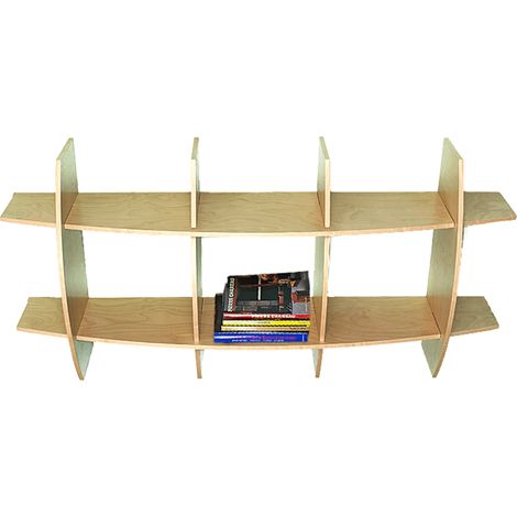 Libreria in Legno da Parete Mobile Scaffale Libri MADE IN ITALY mod. Ambra Acero L150 x P30 x 75H (1/2)