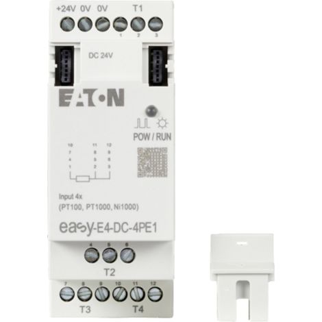 Eaton Ein-/Ausgangserweiterung, Verwendbar für easyE4, 24 V DC, Eingänge Erweiterung (Anzahl) analog: 4, Schraubklemme, 197224 (1/4)
