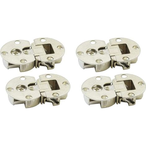 4 Pack 90 Degree 3D Hinge for Flap and Lid Folding Door Hinges Miter Hinge for Cupboard Doors Kitchen Furniture Invisible (1/4)