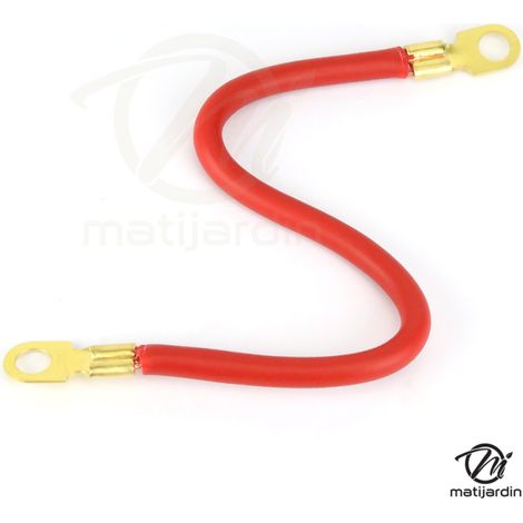 Câble batterie avec cosses pour tondeuse. Rouge. Longueur 30 cm