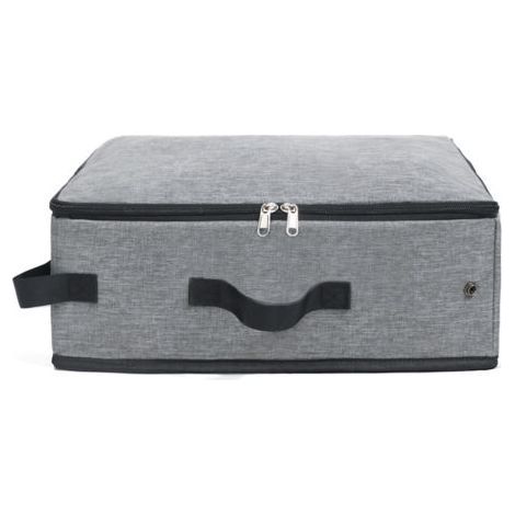 Boîte à litière de voyage portable, bac à litière pliable avec couvercle et poignée, litière pliable légère standard, adaptée au voyage pour chats (gris) (1/5)