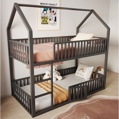 Bett Doppelbett Schlafplatz 90x200 Metall Hausform OKMYHOME (1/5)