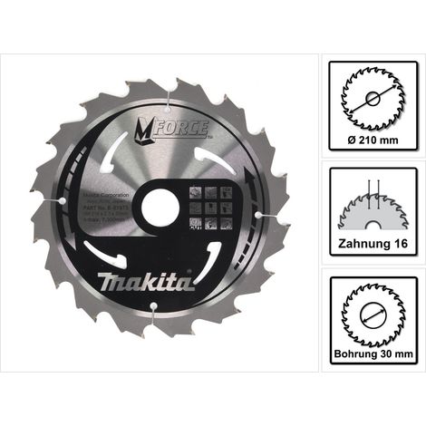 Makita Mforce Hartmetallblatt Ø210 mm 16 Zähne für Sägen