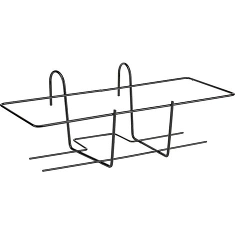 Fioriera sonia, portavaso da balcone in filo acciaio nero 50x18 cm