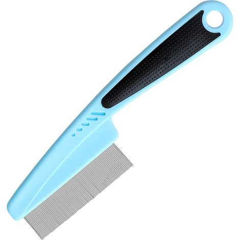 Peigne anti-puces pour chien et chat, dents fines en acier inoxydable, peigne de toilettage pour poils morts (1/5)