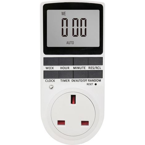 Digitaler Timer, Schaltersteckdose, elektronisches LCD-Display, programmierbare Zeit, Energiesparmodus, intelligente Synchronisierung (1/5)
