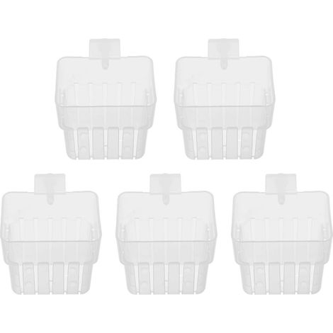 Lot de 5 pots suspendus pour aquarium : paniers hydroponiques pour la décoration d'aquarium - support pour plantes aquatiques pour l'aménagement paysager d'aquarium (translucide) (1/5)