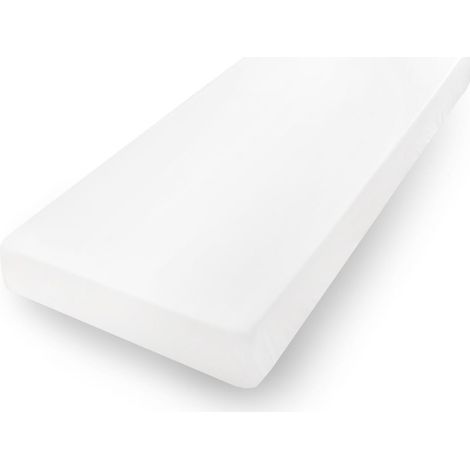 Jersey-Spannbettlaken 210/220 x 190/200 cm, Premiumweiß (1/5)