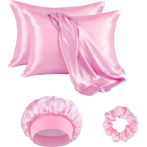 Taie d Oreiller en Satin 51×77 cm Lot de 2 chouchous Taie Oreiller Satin certifiée Oeko Tex Douce comme Une taie d Oreiller en Soie Rose (1/5)