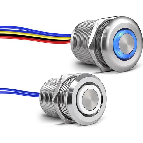 12V 3 Voies Variateur Interrupteur Kit, Bouton-Poussoir 6A Dimmer PWM Gradateur Tout en aluminium pour Camping-Car Bateau Voiture, pour 12V Lumière LED dimmable, LED Strip Bande Argent (1/5)