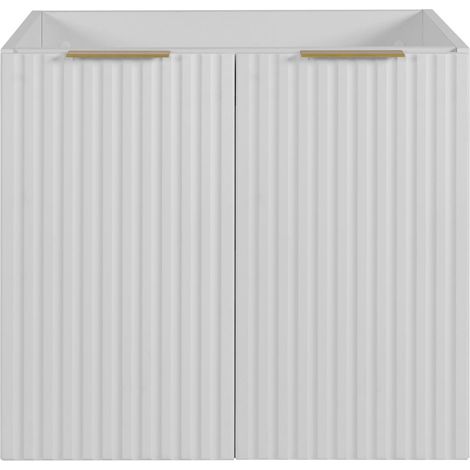 Meuble vasque, Chêne Craft, 120 (2 × 60) × 77 × 46 cm, poignée argentée, pieds noirs + Plan de travail (1/4)