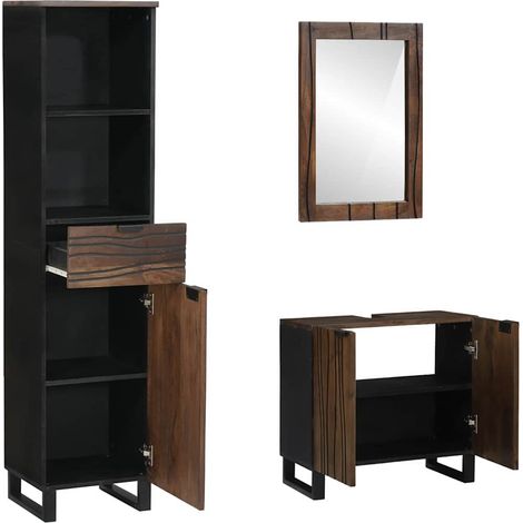 Maison Exclusive - Juego de muebles de baño con cajón 3 pcs Mader